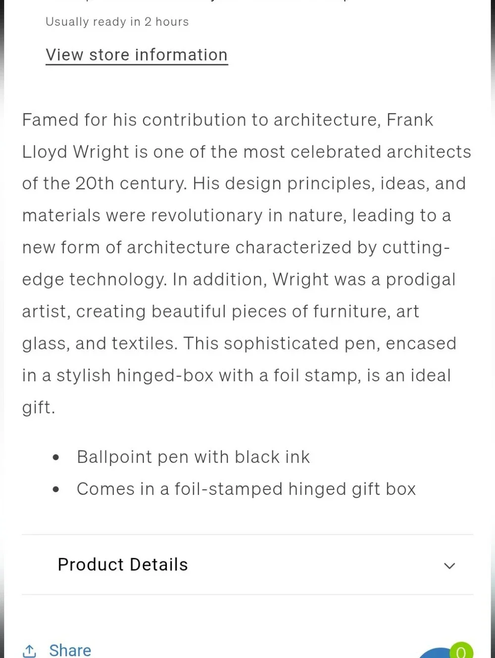 Frank Lloyd Wright Tree Of Life Boxed Pen